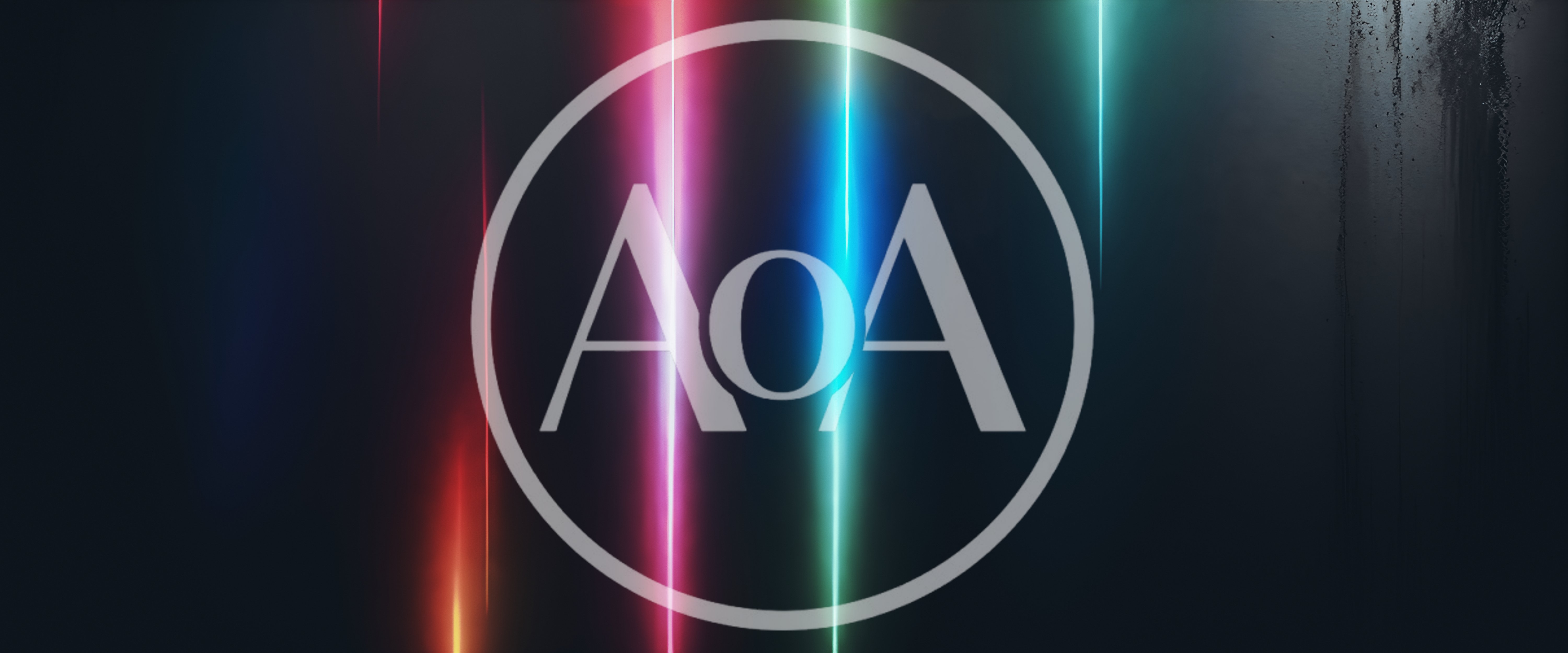 Abstract Vertical Neon Light Beams On Dark Background