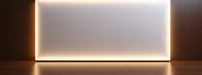 Modern Minimalist Interior Wall With Warm Backlit Lighting