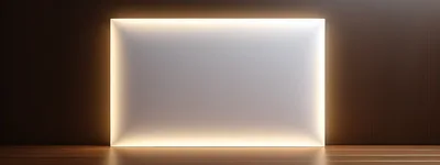 Illuminated Rectangular Wall Panel With Warm Backlighting