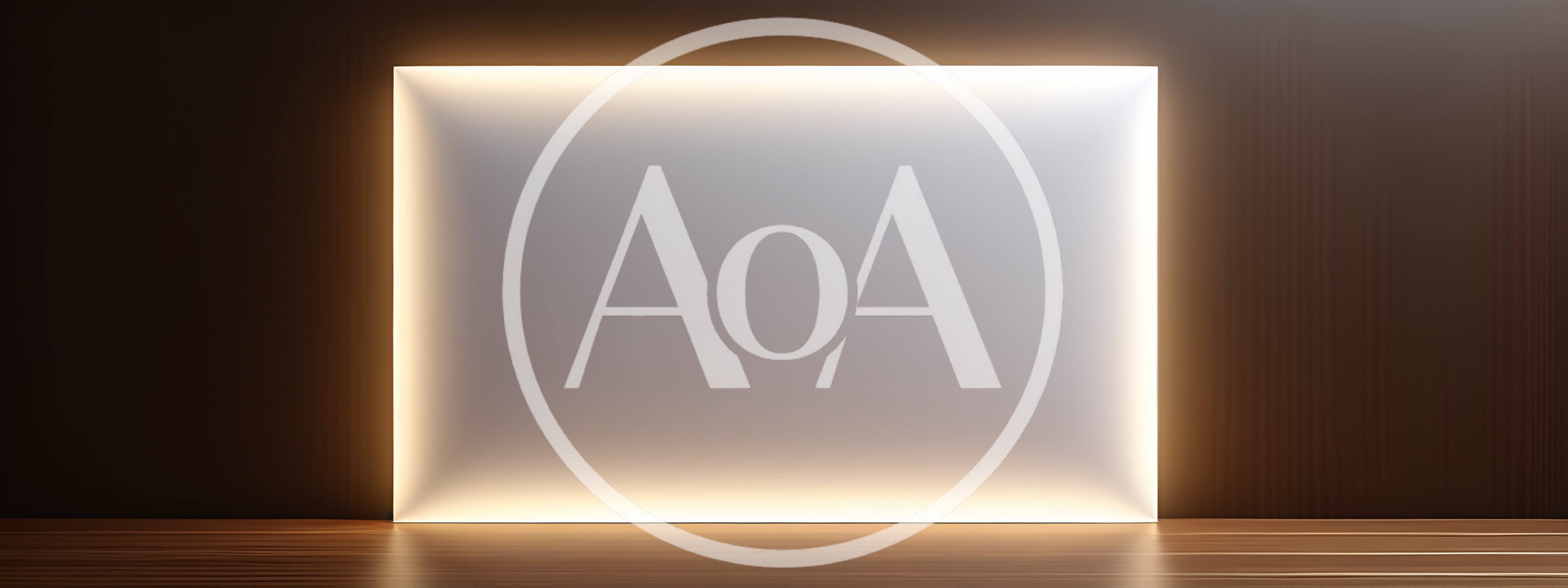 Illuminated Rectangular Wall Panel With Warm Backlighting