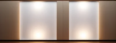 Modern Minimalist Wall With Integrated Backlit Panels