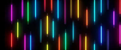 Vertical Neon Light Tubes On Dark Background