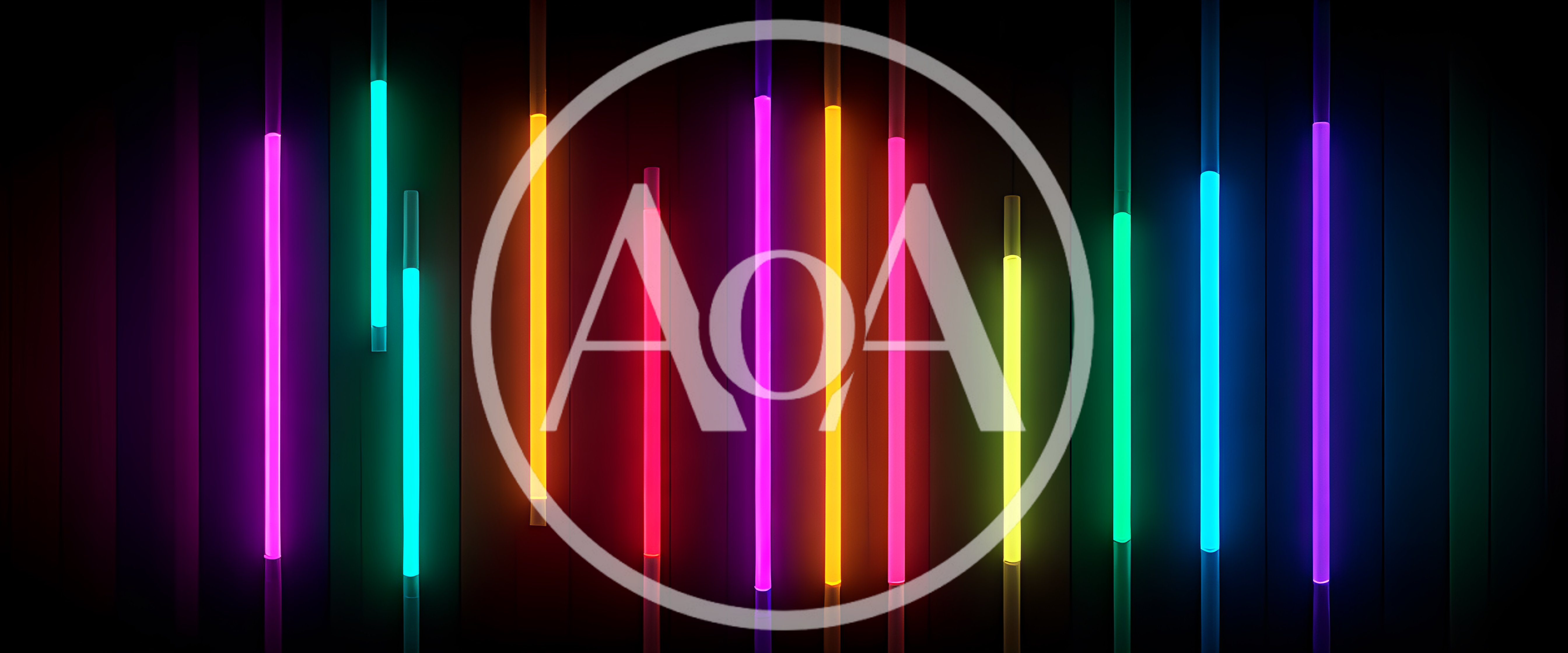 Vertical Neon Light Tubes With Vibrant Colors