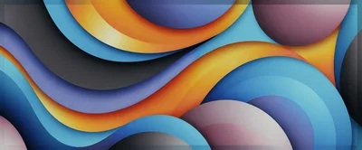 Abstract Background With Overlapping Colorful Curved Shapes