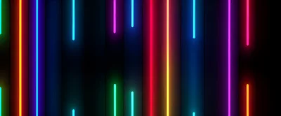 Abstract Background With Vertical Neon Glowing Light Lines