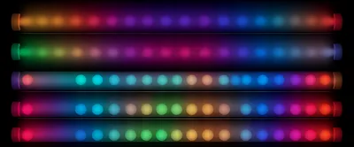 Abstract LED Light Bars With Dynamic Color Gradients