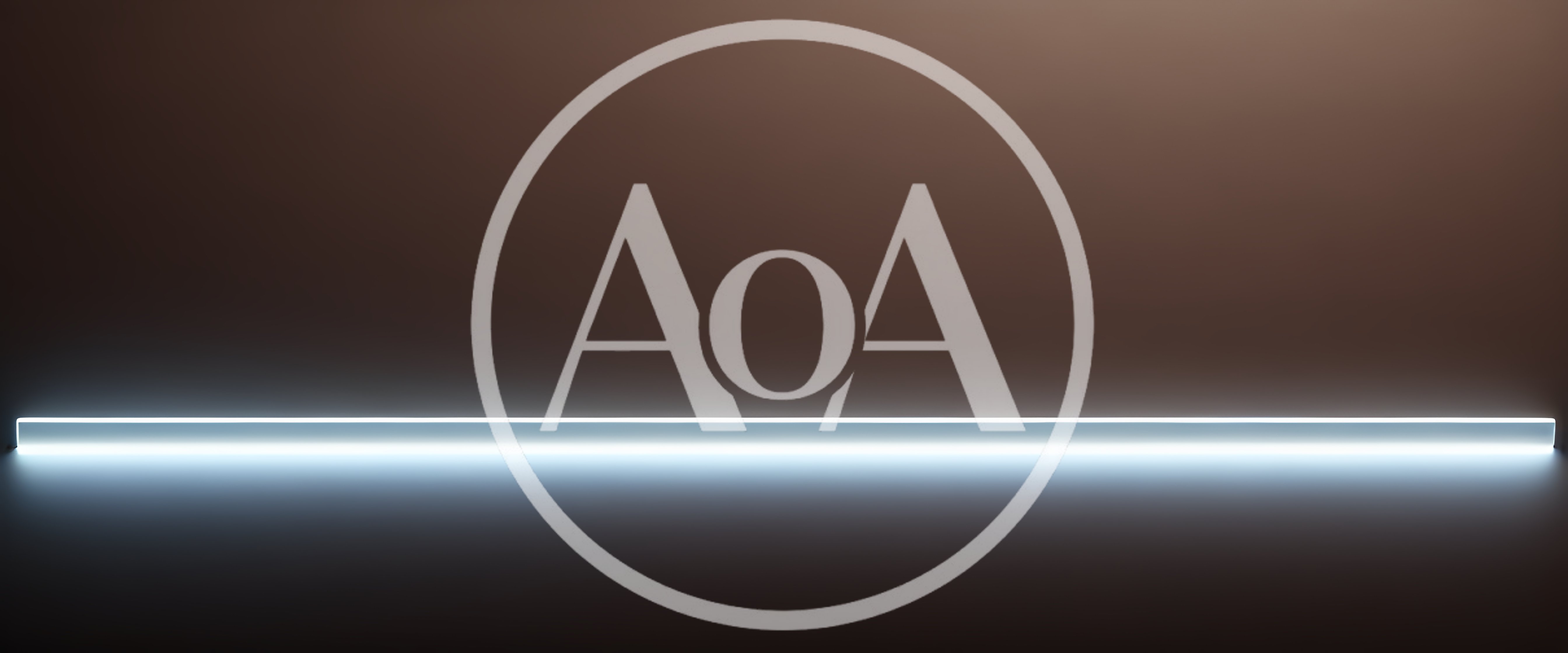 Minimalist Glowing Horizontal Light Bar On Dark Background
