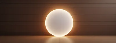 Glowing Circular Light On A Wooden Wall