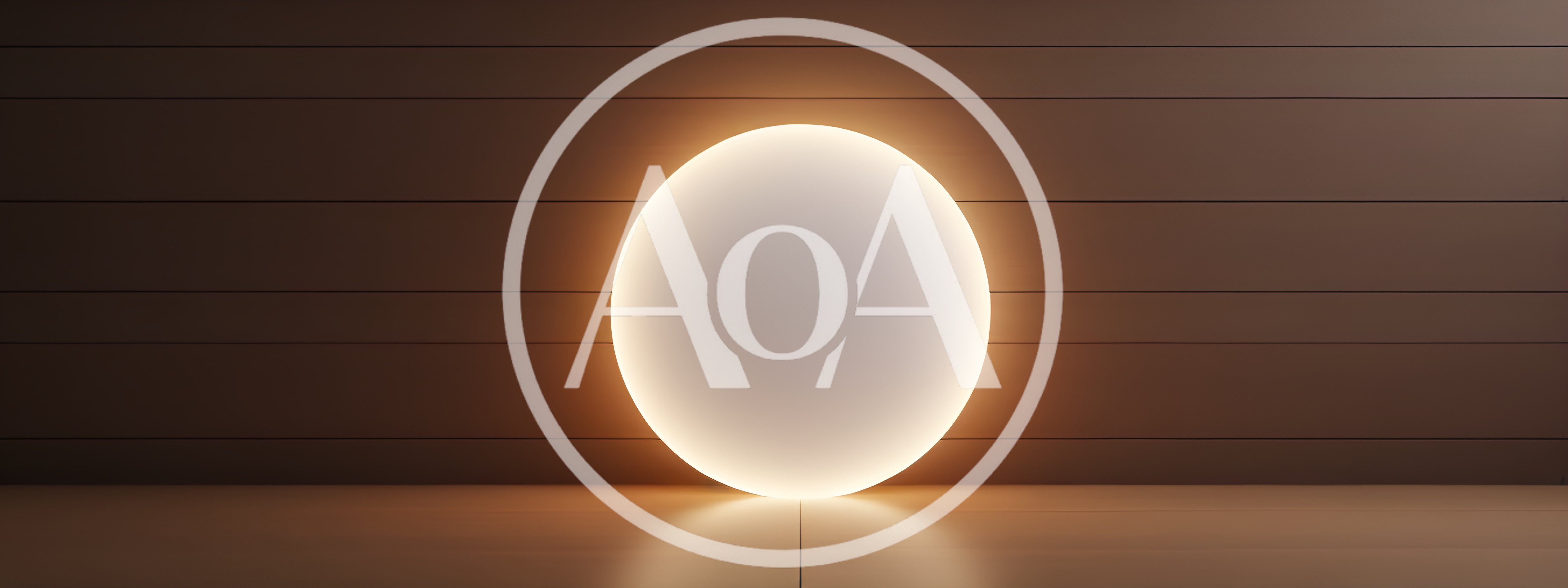 Glowing Circular Light On A Wooden Wall