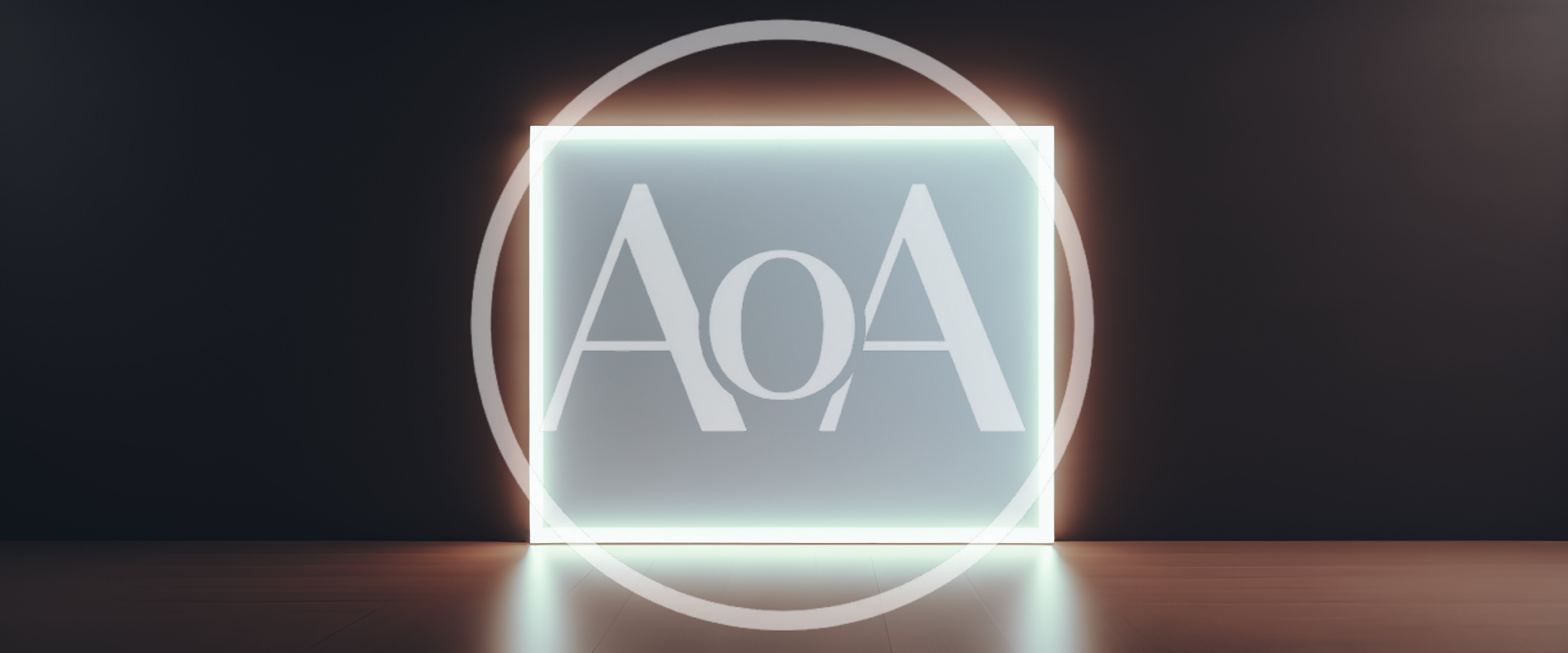 Glowing Rectangular Light Frame On Dark Wall