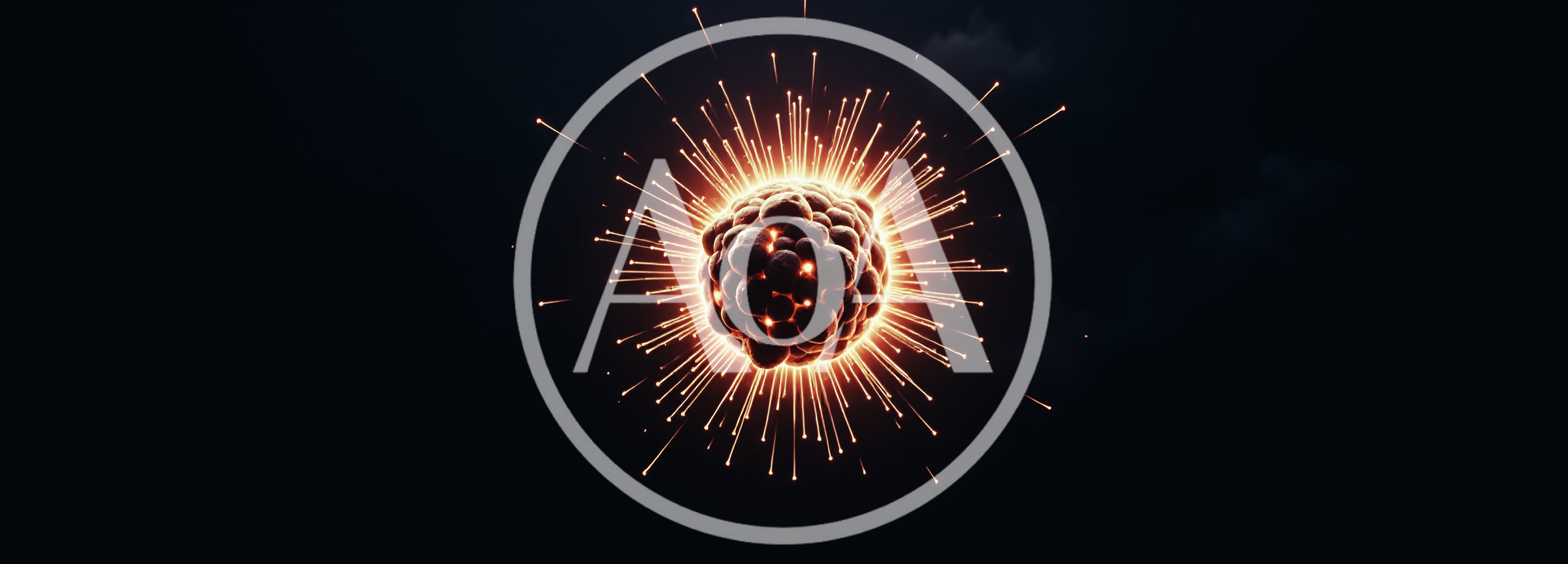 Abstract Glowing Particle Sphere With Radiating Light Beams