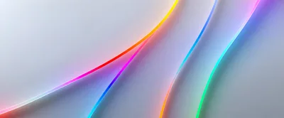 Abstract Glowing Neon Curves On Light Background