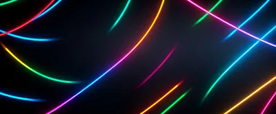 Abstract Neon Light Trails On Dark Background