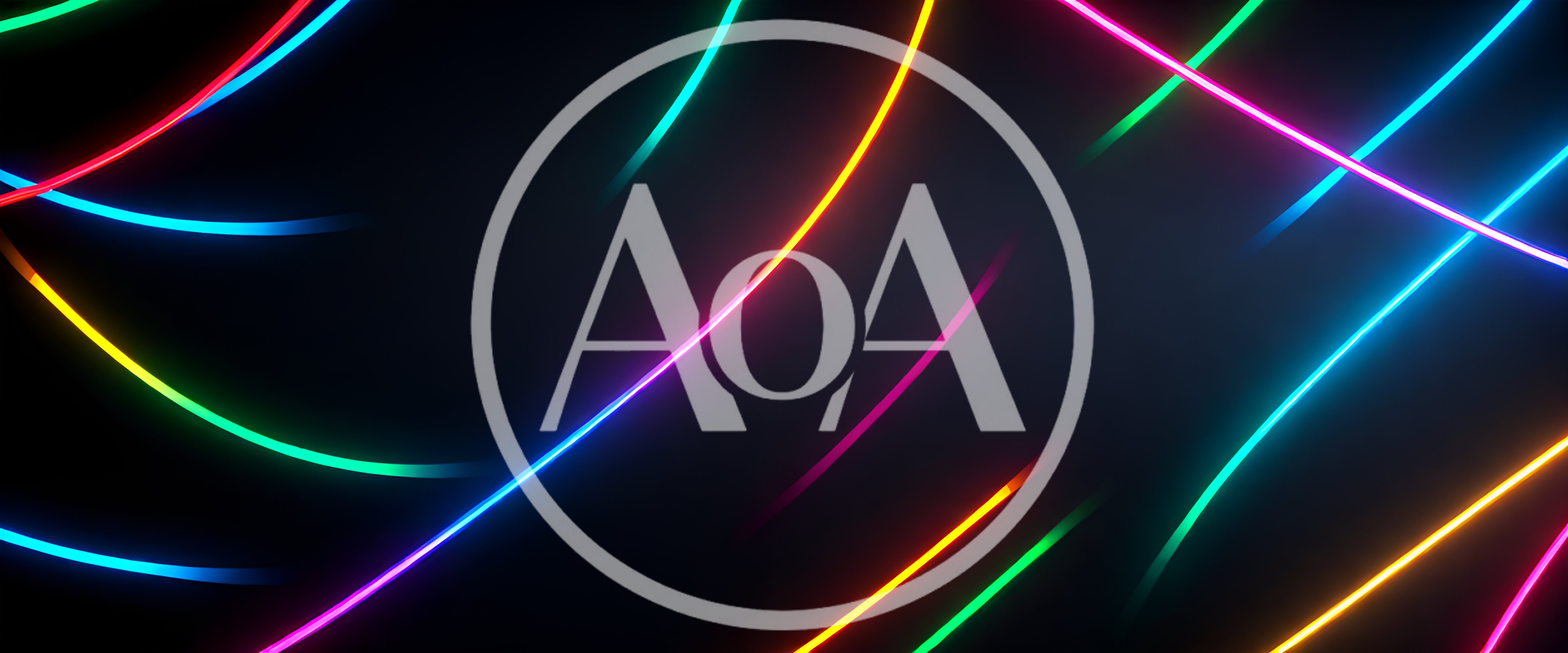 Abstract Neon Light Trails On Dark Background