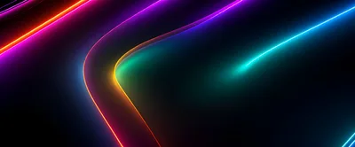 Abstract Neon Light Waves Background
