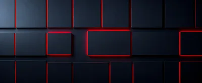 Abstract Dark Geometric Background With Glowing Red Light
