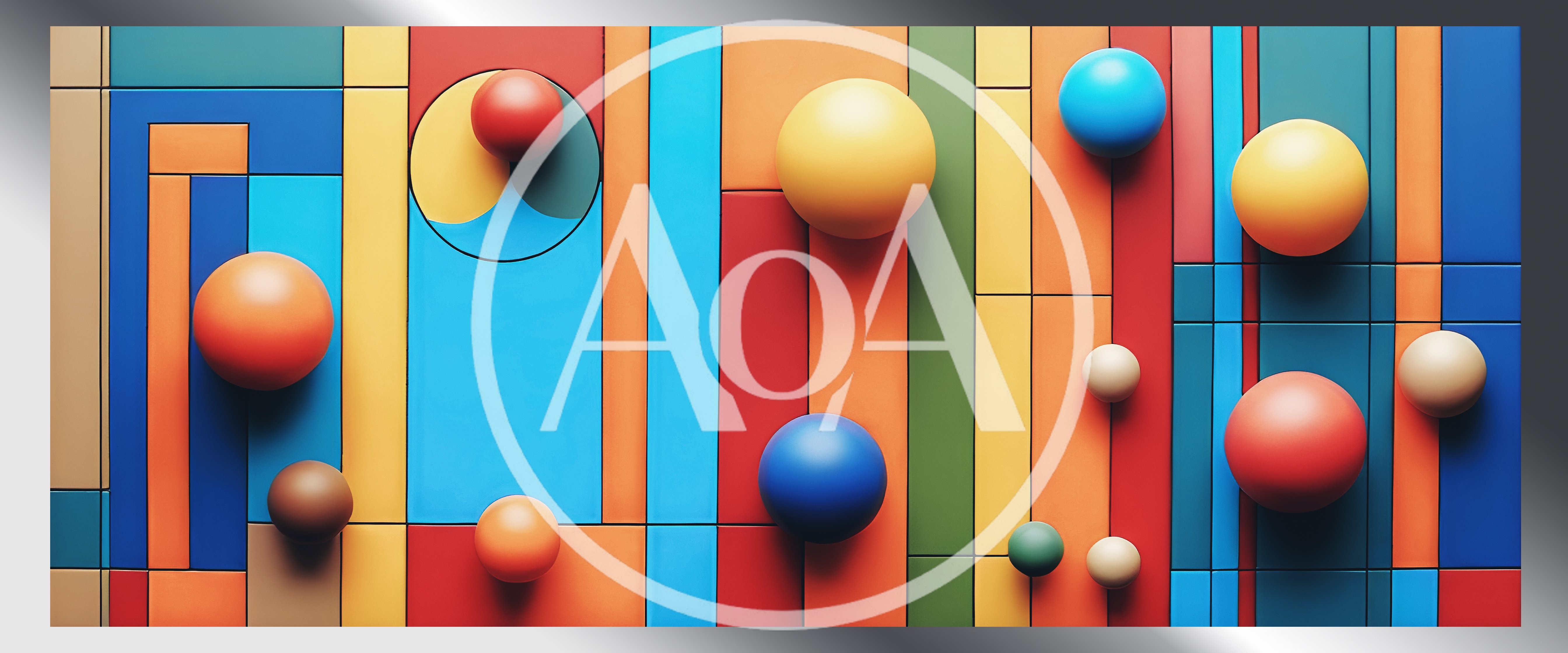 Abstract Geometric Composition With Floating Spheres