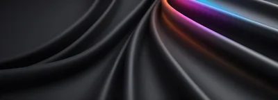 Abstract Dark Fabric With Glowing Neon Light Curves