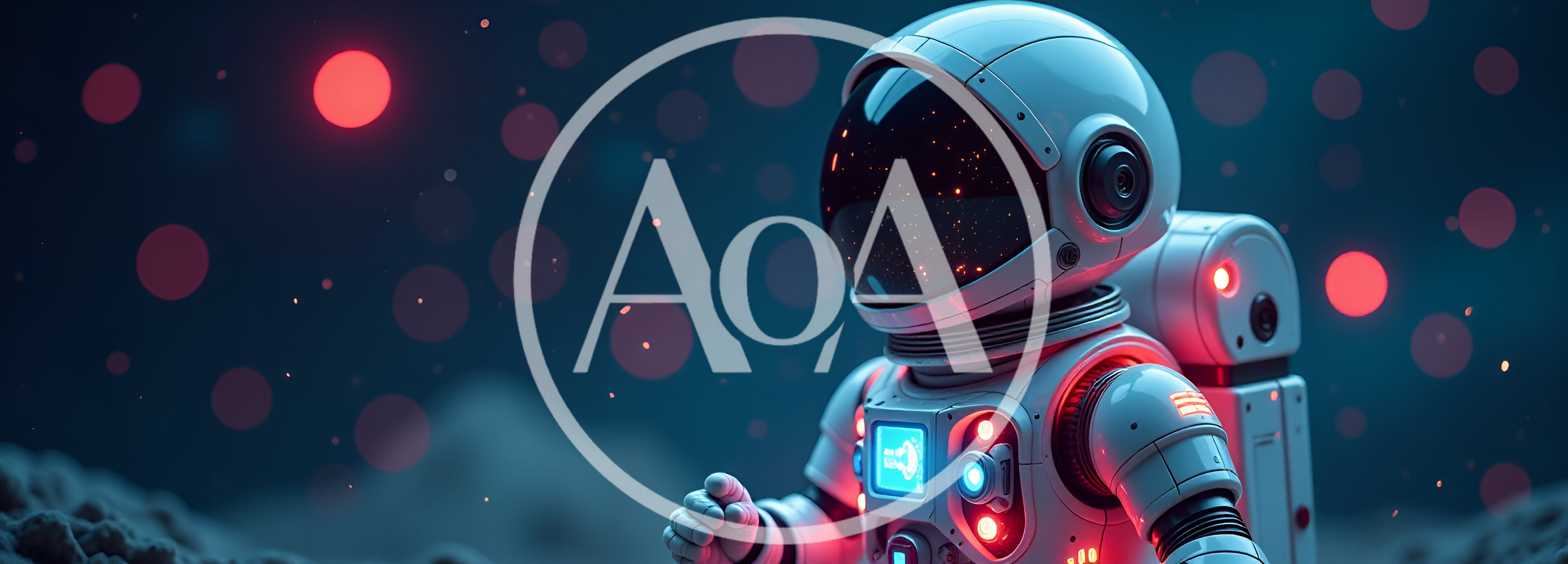 Astronaut Standing On A Dark Alien Planet Surface