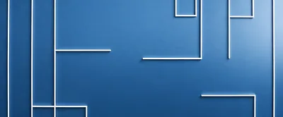Abstract Blue Wall With Geometric White Lines