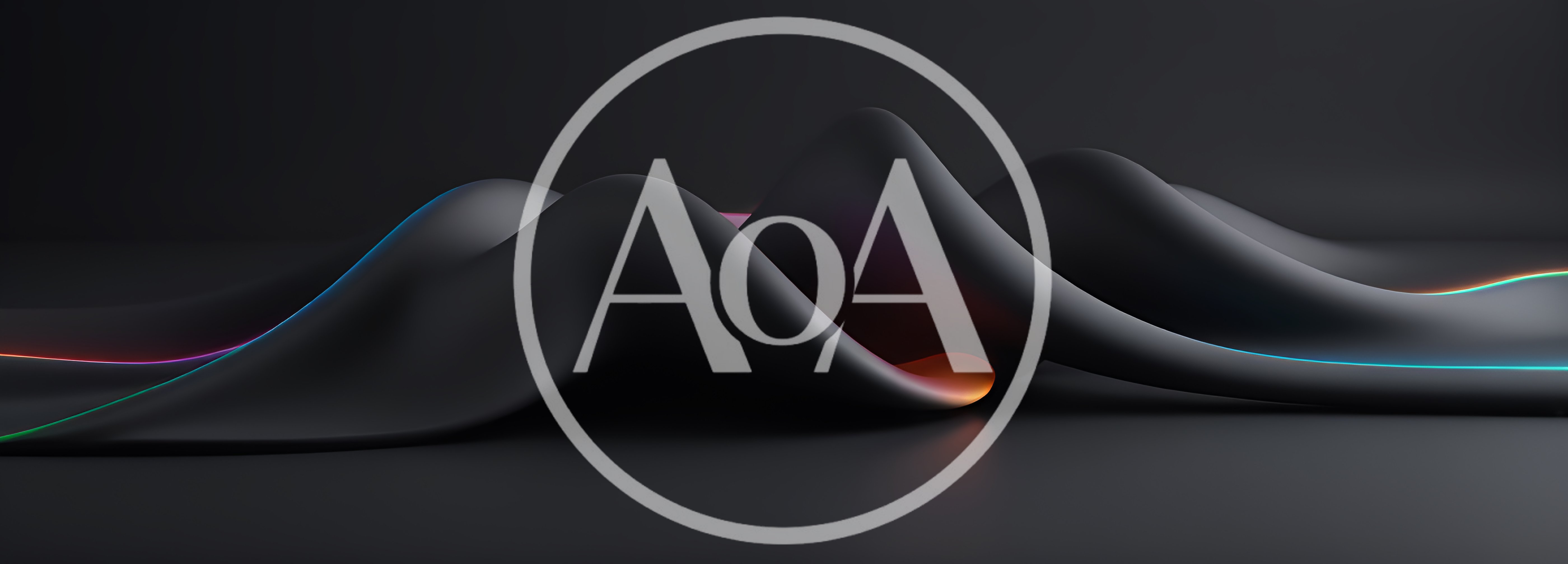 Abstract Dark Wavy Surface With Glowing Neon Edges