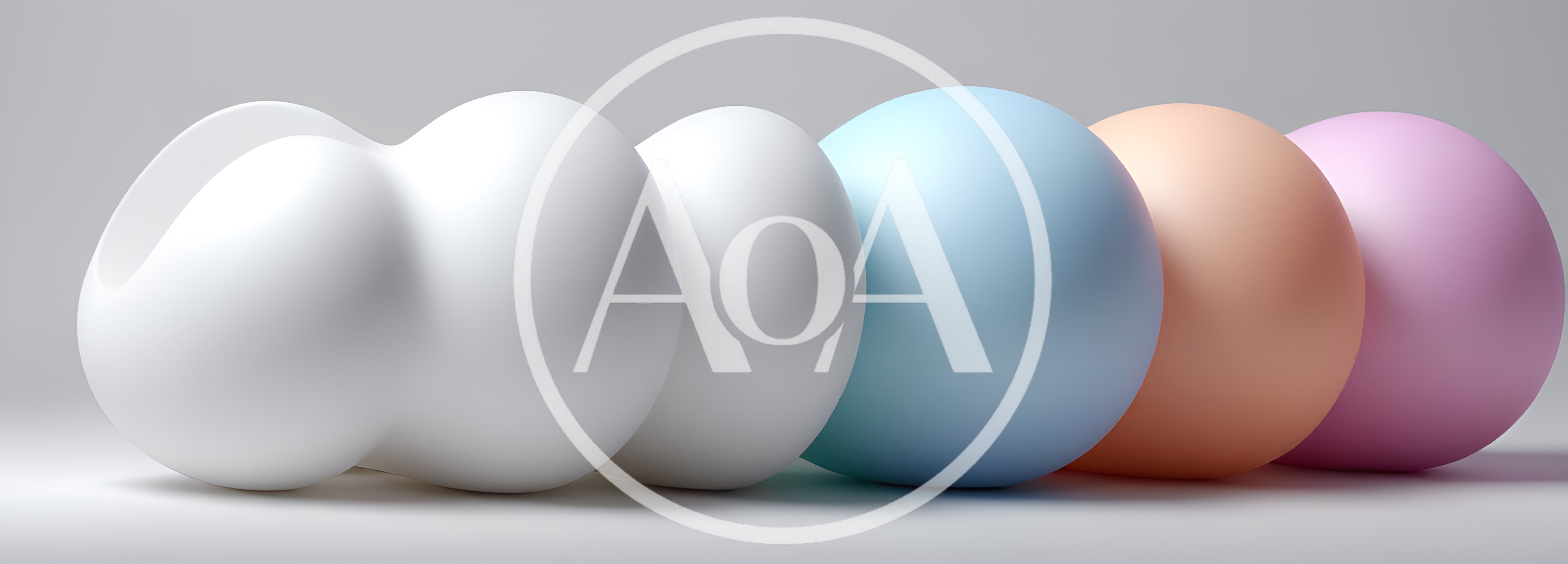 Abstract 3D Spheres and Organic Shapes in Pastel Colors