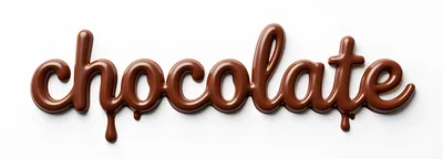 Chocolate Text Written In Liquid Melted Chocolate