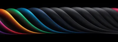 Abstract 3D Rendered Colorful Wavy Ribbon Background