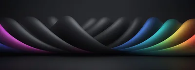 Abstract 3D Wavy Ribbon With Gradient Lighting