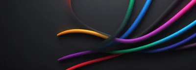 Abstract Colorful Curved Cables On Dark Background