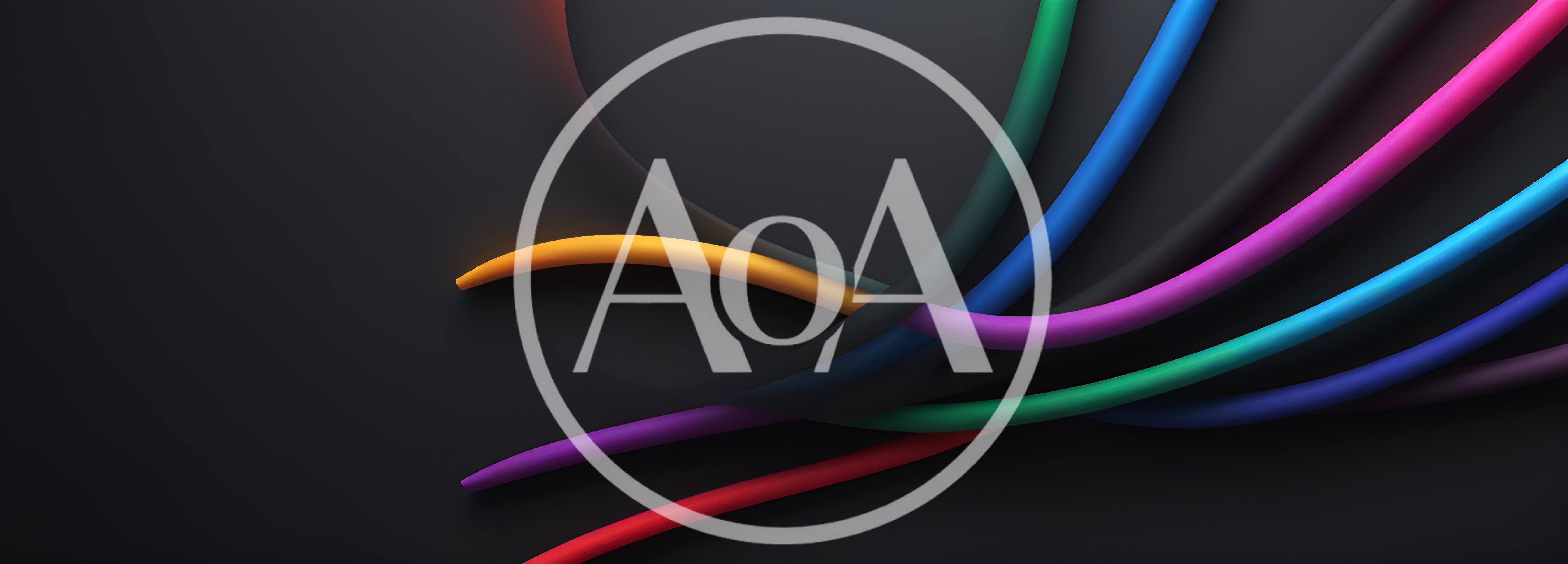 Abstract Colorful Curved Cables On Dark Background