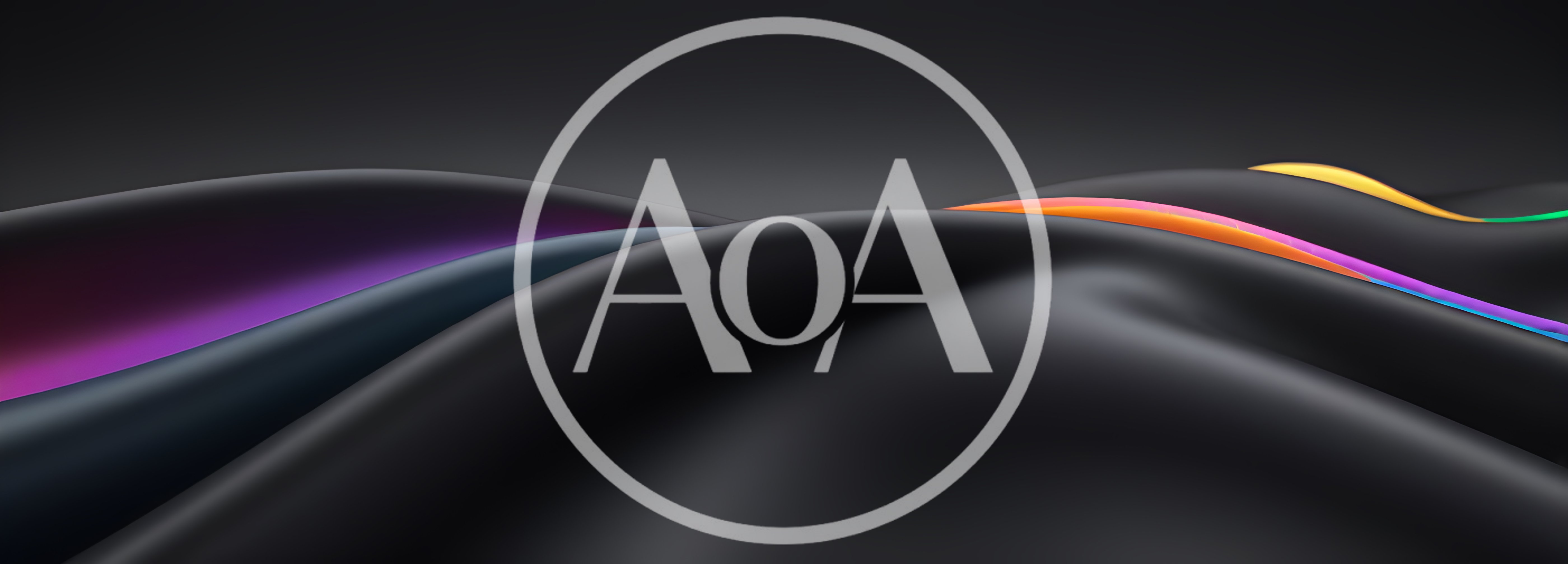 Abstract 3D Black Wavy Surface With Colorful Glowing Edges