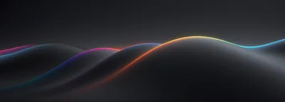 Abstract Dark Background With Glowing Neon Wave Curves