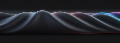 Abstract 3D Wavy Dark Surface With Colorful Lighting