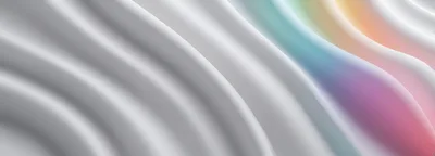 Abstract White Fabric Waves With Soft Rainbow Gradient