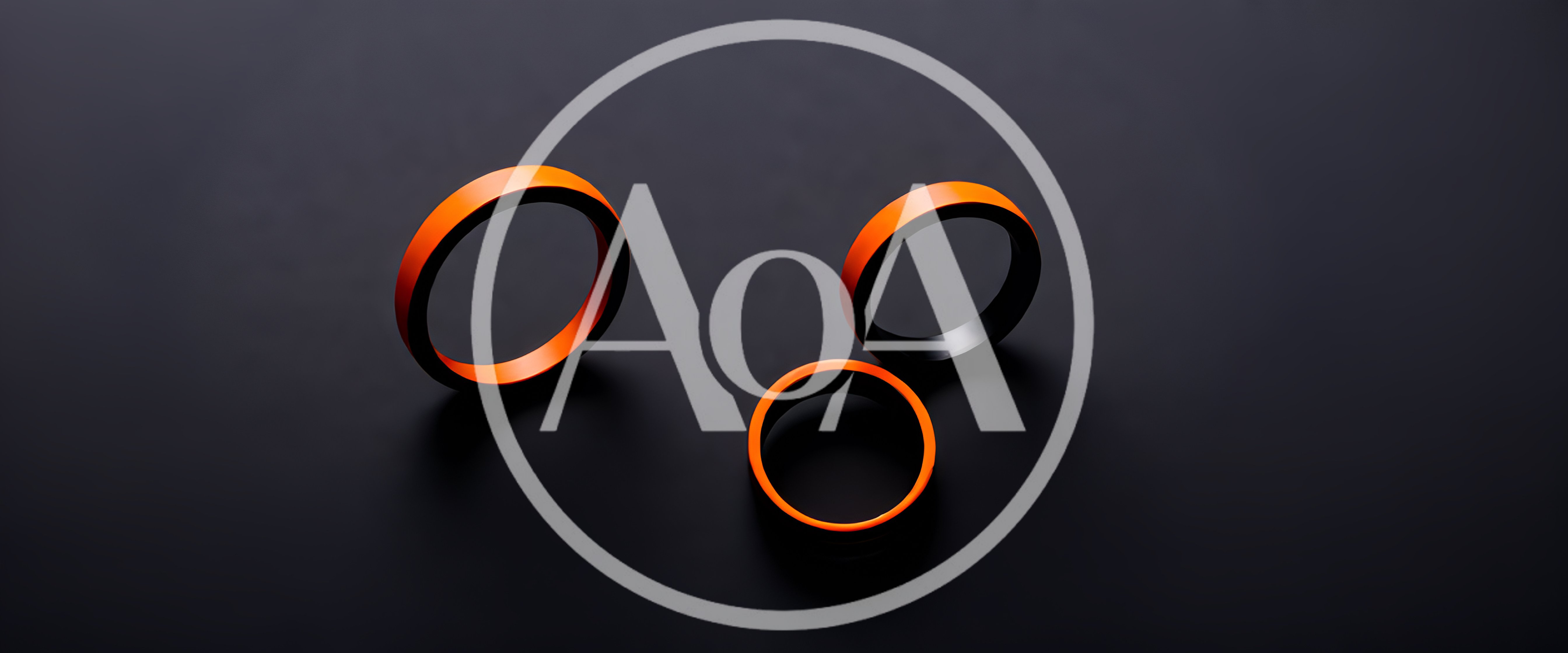 Three Orange And Black Minimalist Rings
