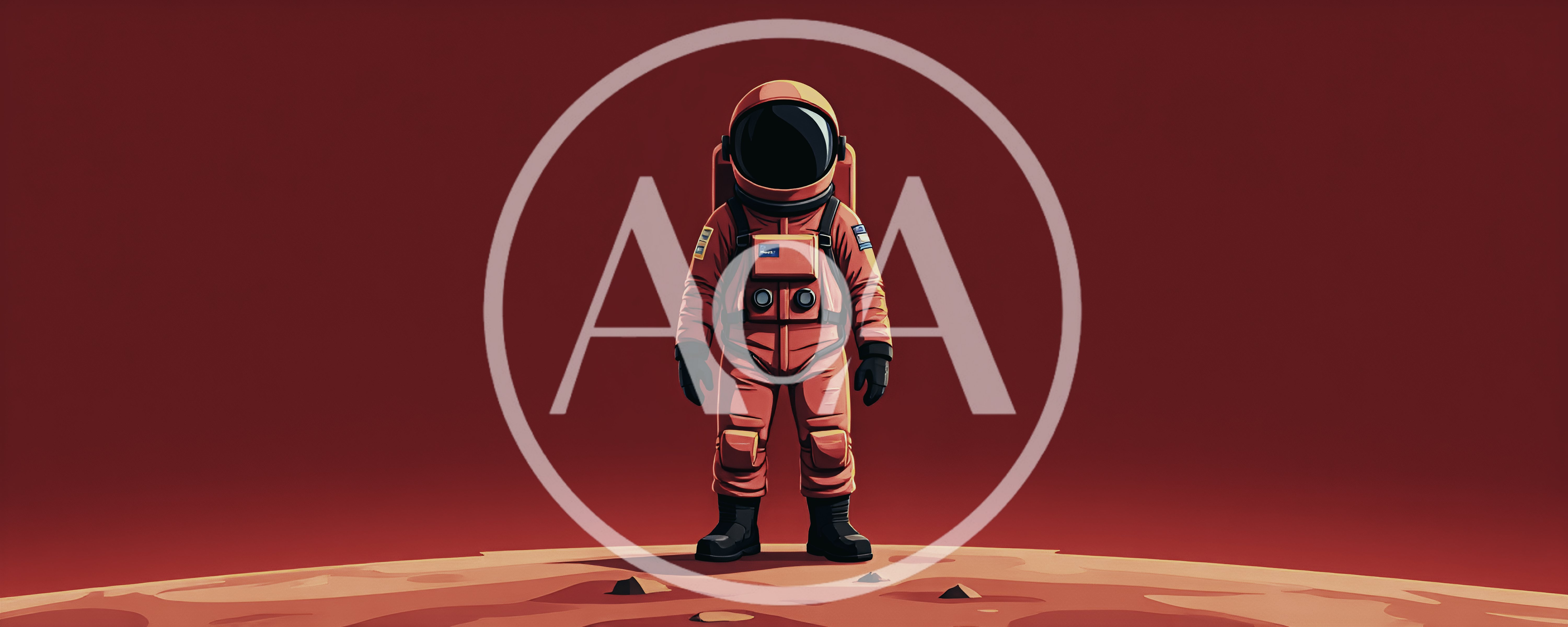 Astronaut Standing Alone On The Surface Of Mars
