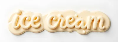 Creamy Ice Cream Text Made Of Melted Vanilla