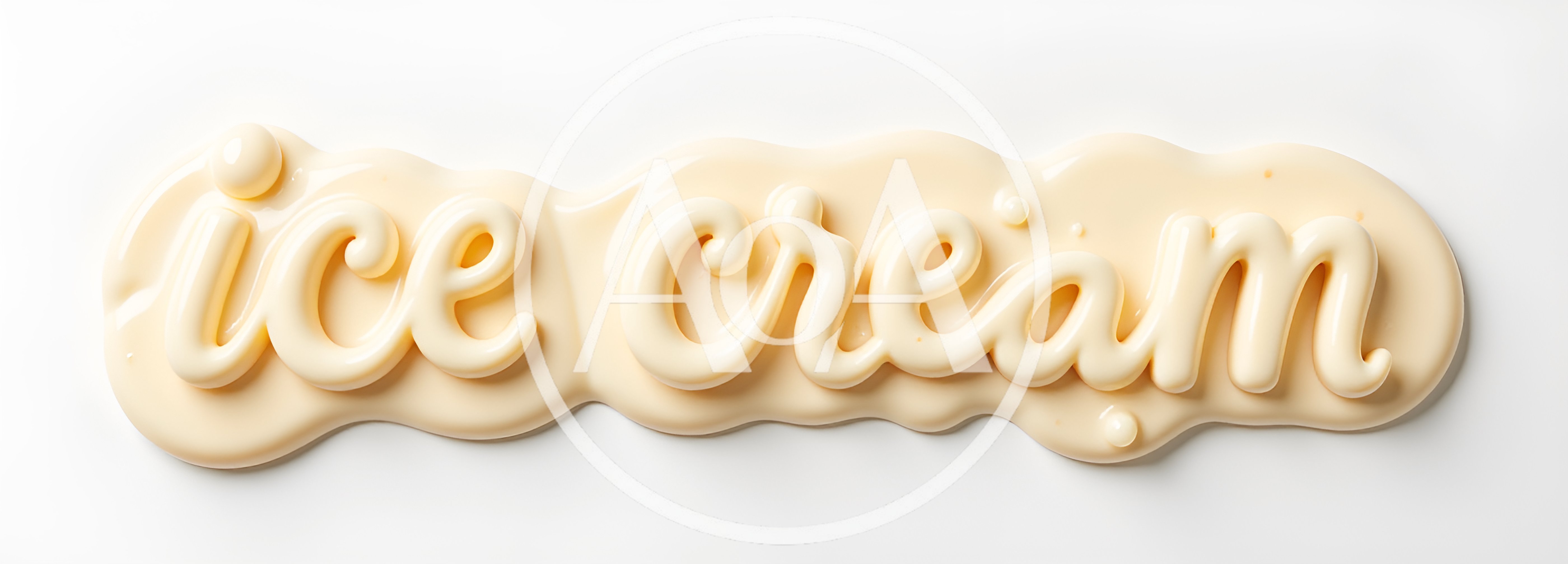 Creamy Ice Cream Text Made Of Melted Vanilla