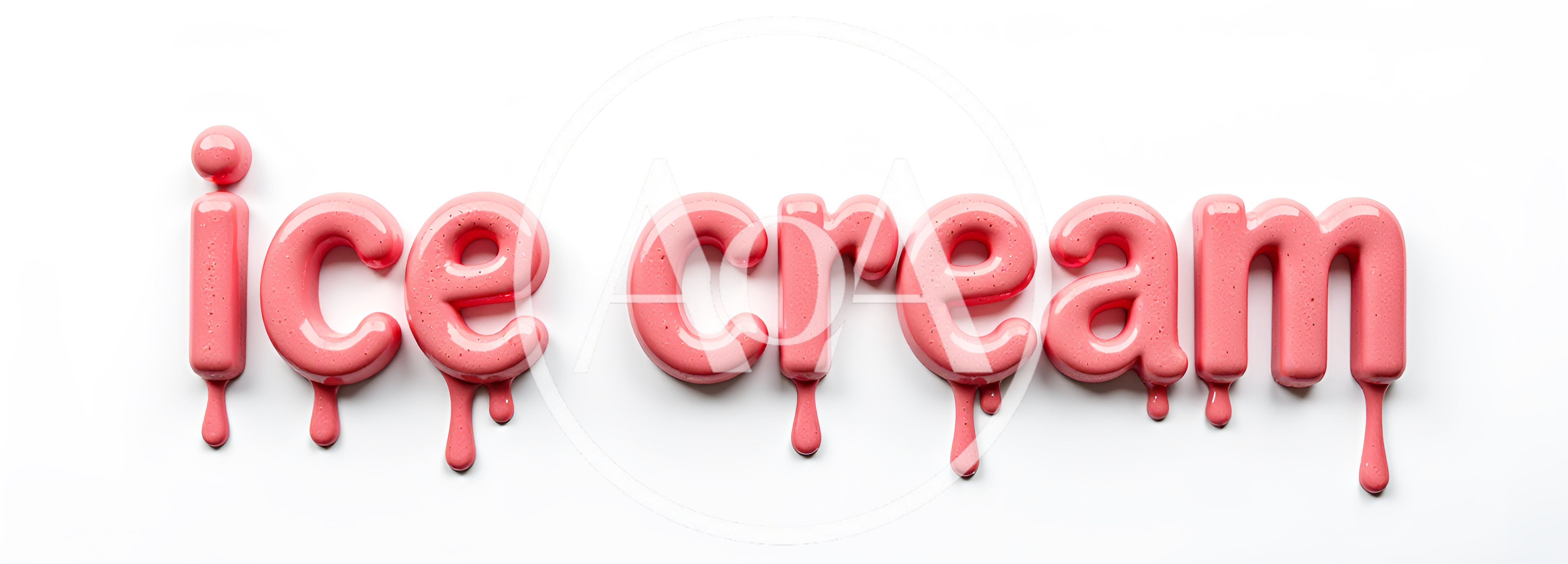 Pink Glossy Melted Ice Cream Text Design