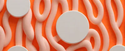 Abstract Pink Tubes And White Circular Platforms