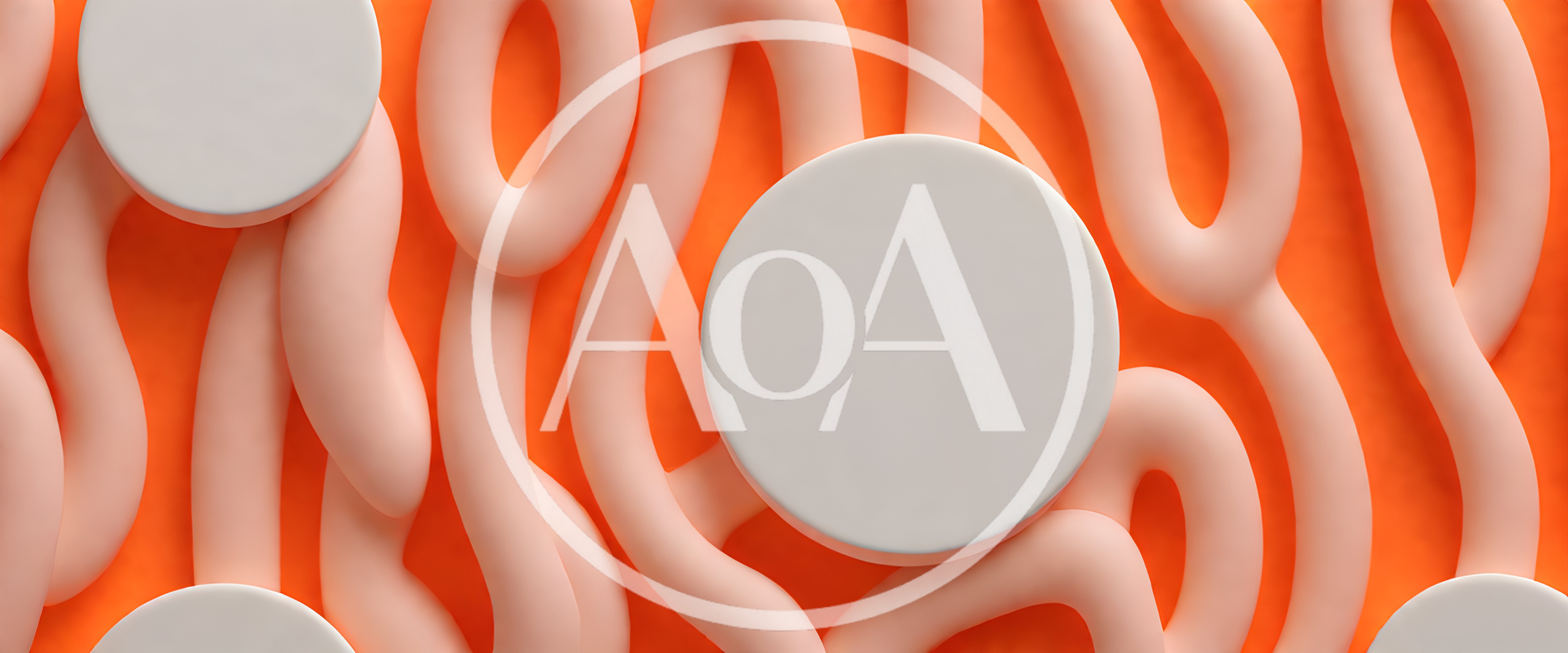 Abstract Pink Tubes And White Circular Platforms