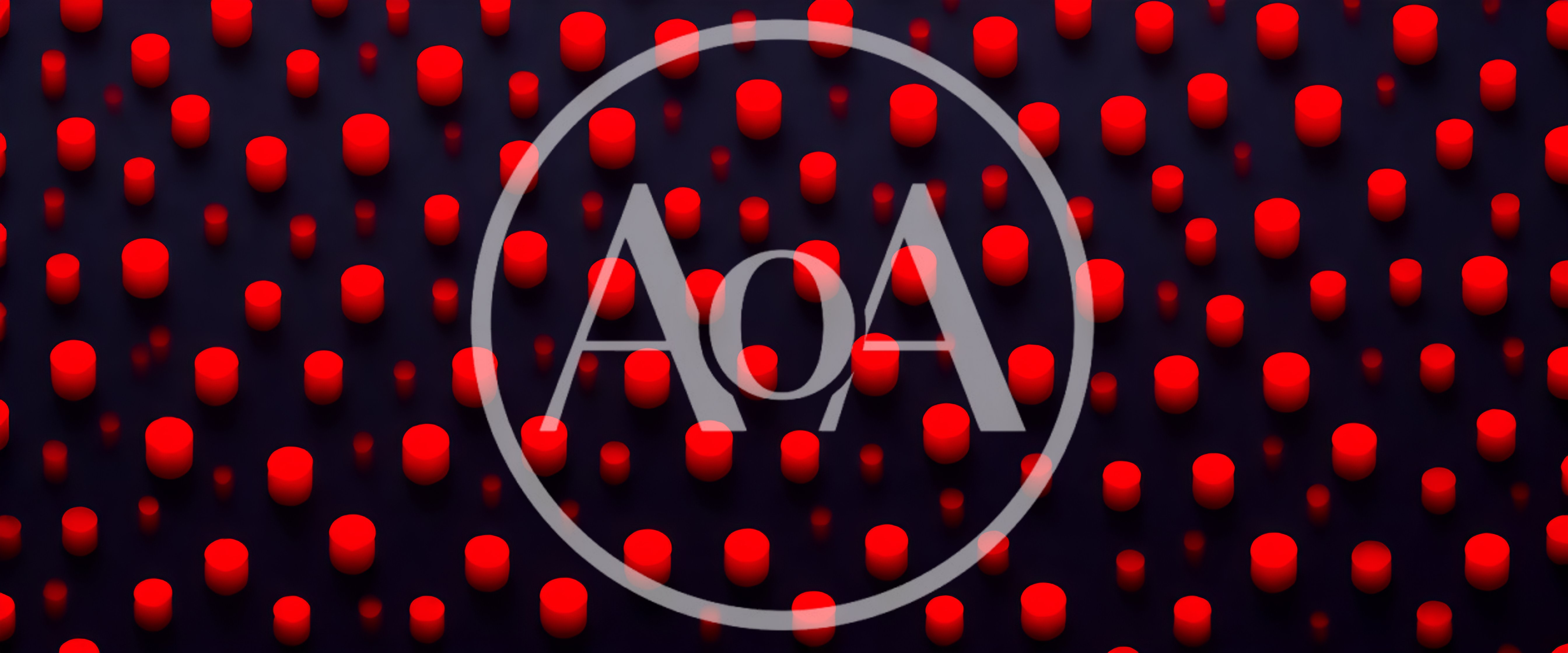 Abstract 3D Red Cylinders On Dark Background