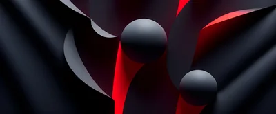 Abstract 3D Composition With Spheres And Red Light