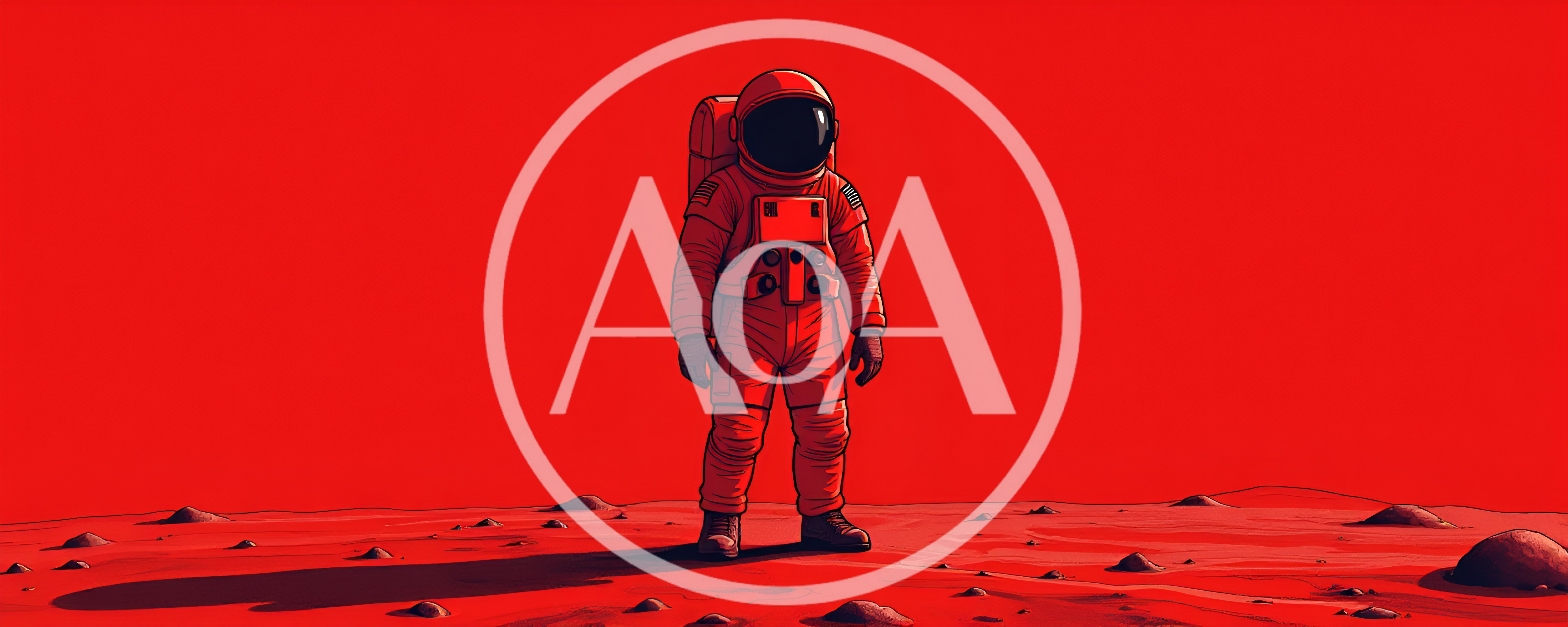 Astronaut Standing Alone On A Red Martian Landscape
