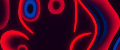 Abstract Neon Red And Blue Glowing Fluid Background
