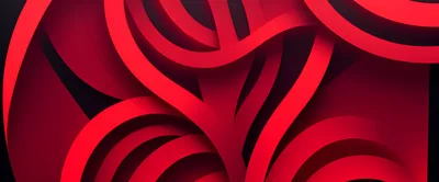 Abstract Red Curved Lines Background