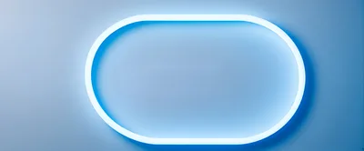 Glowing Blue Neon Oval Frame On Solid Background