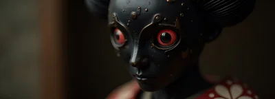 Close Up Portrait Of A Dark Surreal Doll
