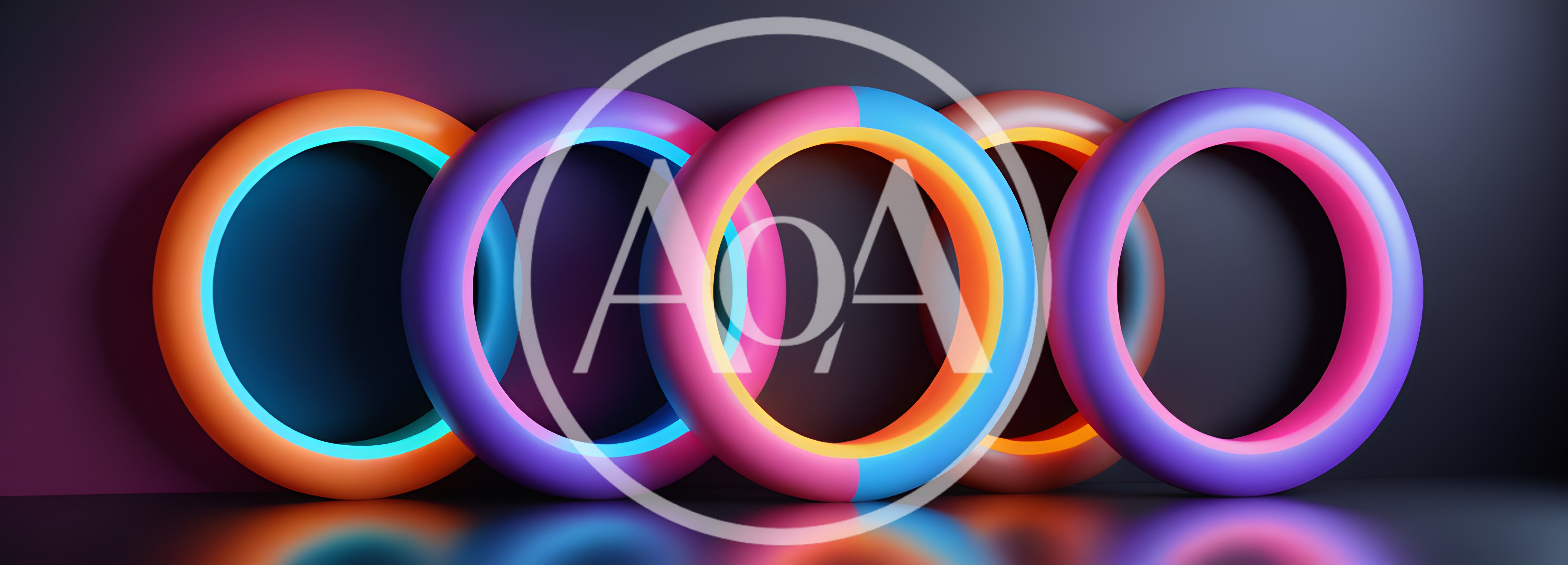 Abstract 3D Neon Rings With Vibrant Gradient Colors